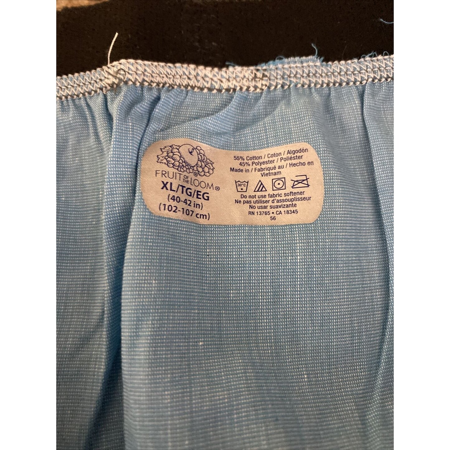 Fruit Of The Loom Men’s XL Sky Blue Cotton-blend Boxer Shorts New