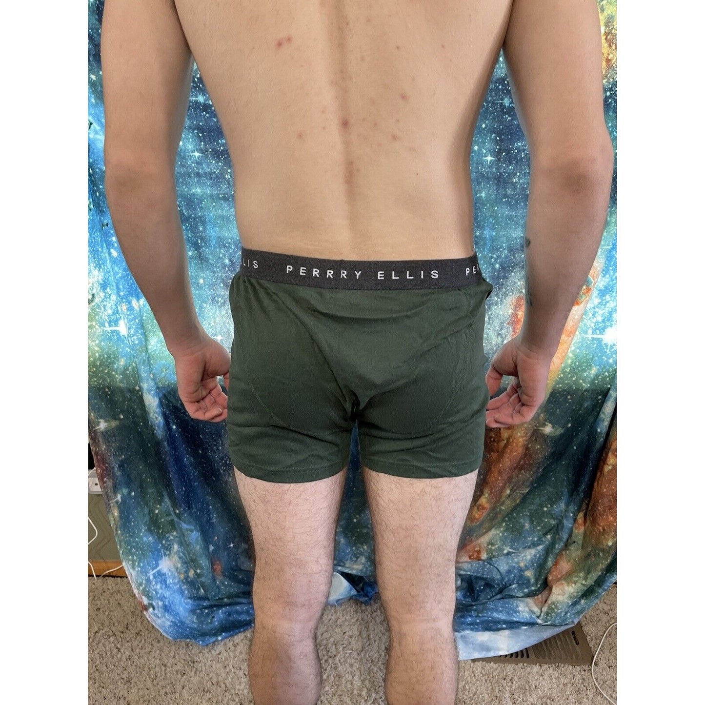 men's perry ellis portfolio green compression shorts large New And Unworn