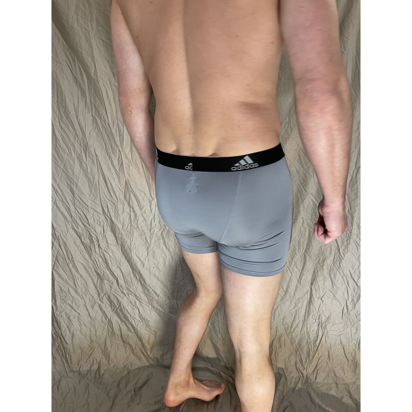 men's adidas Gray With Black Band aeroready compression shorts medium