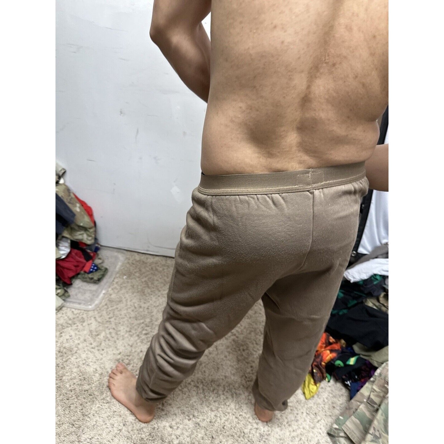Men’s Cold Weather Brown Drawers Large Thermal Army Air Force Pants