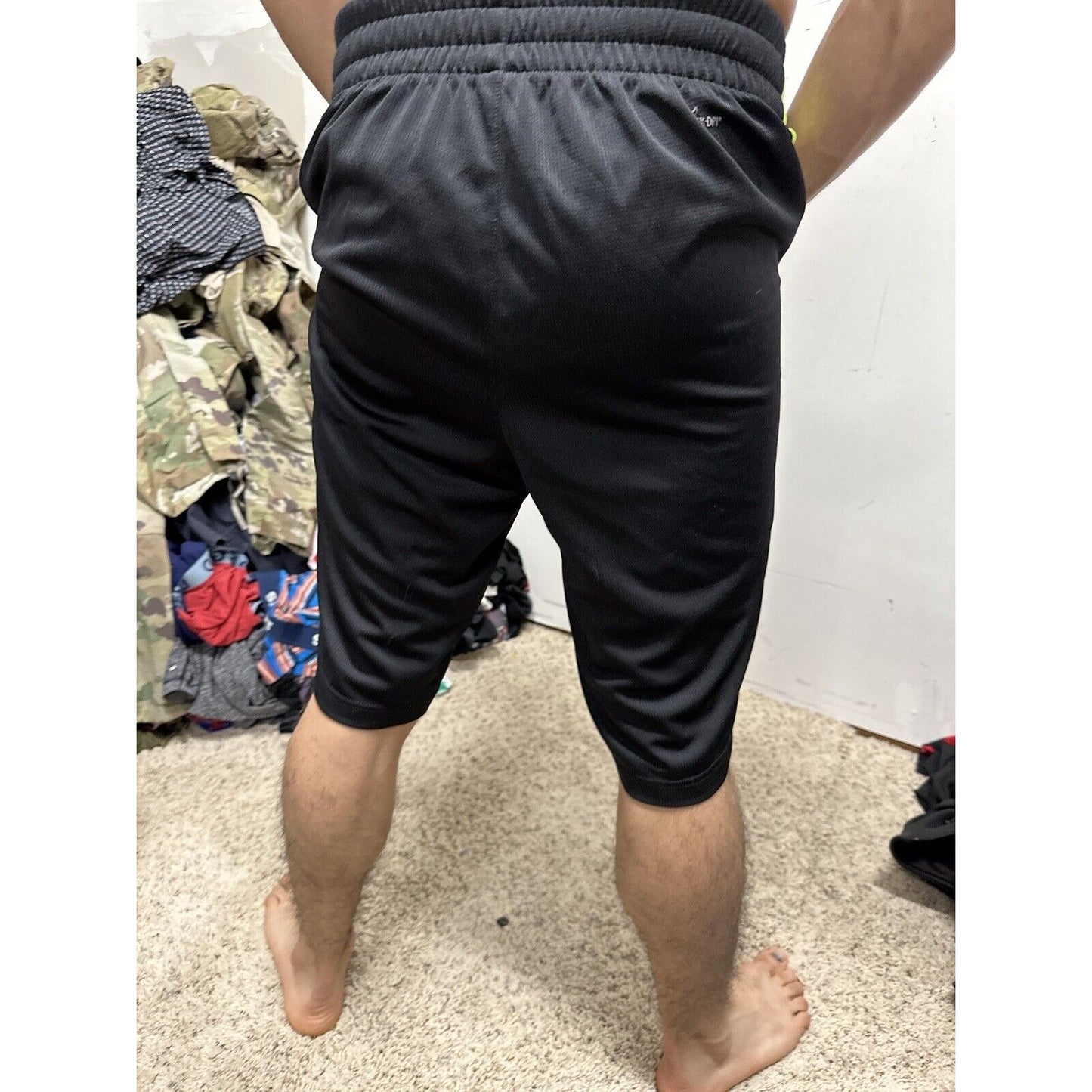 Men’s Black And Neon Yellow Xersion Medium Athletic Shorts With Pockets