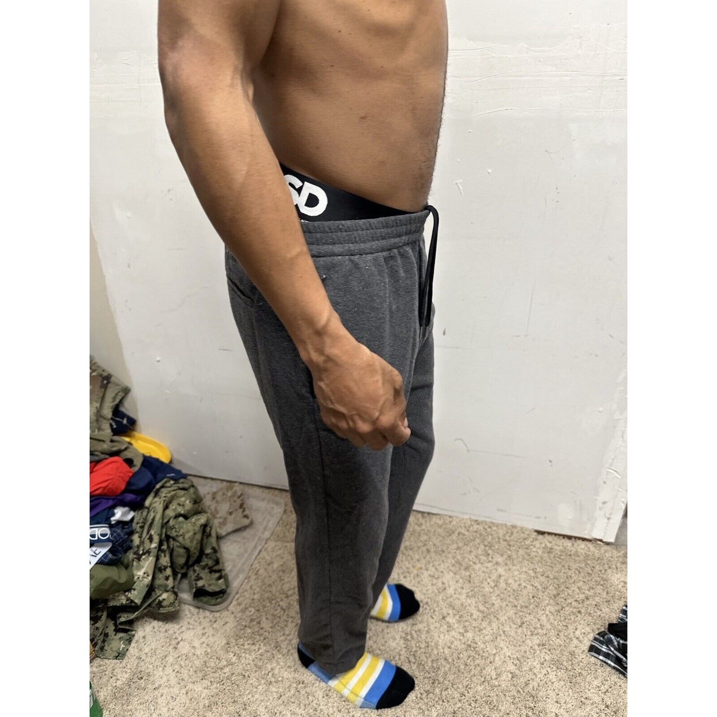 Men’s Gray Medium H&M Regular Fit Sweat Pants with Pockets
