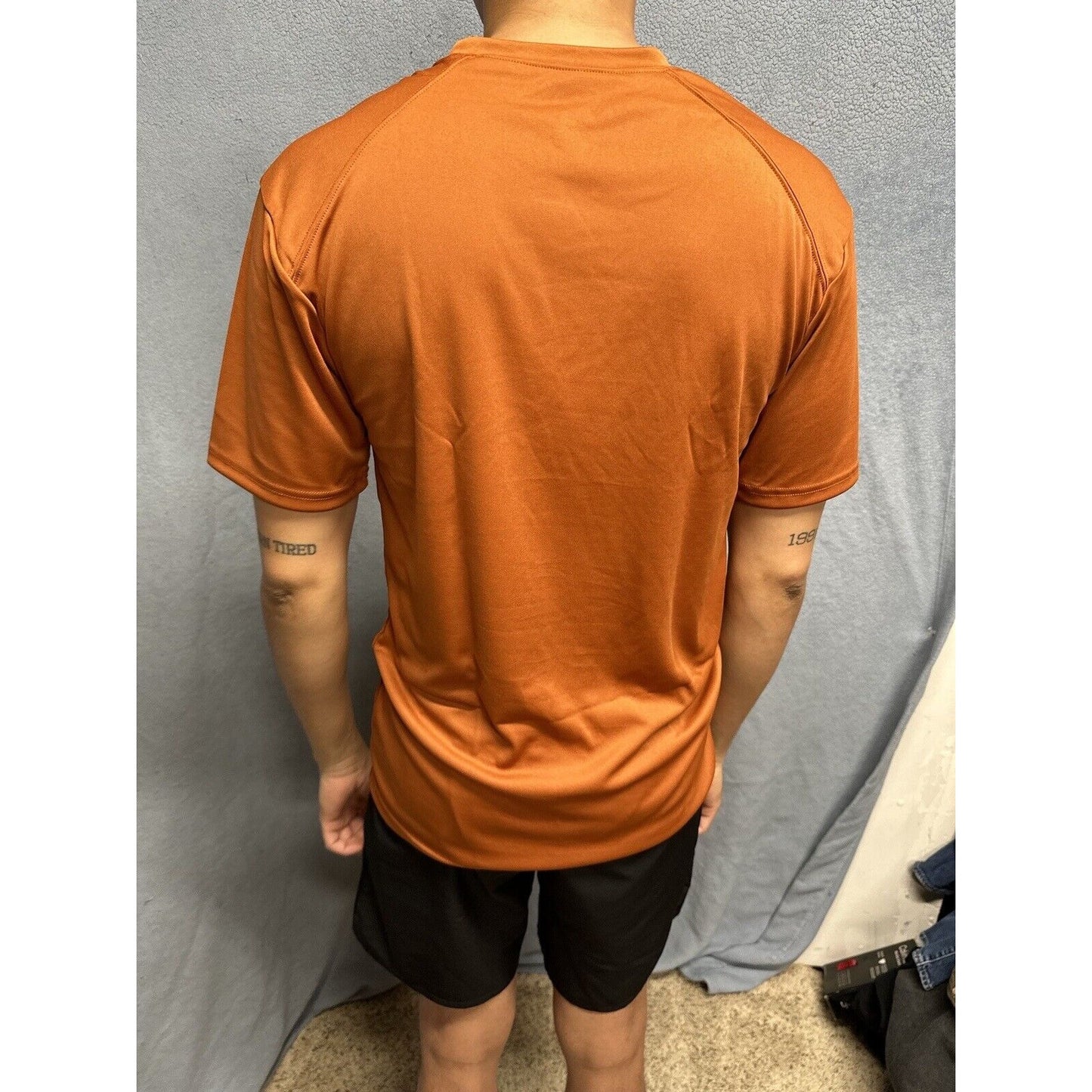 Men’s Small Badger Sport Burnt Orange Short Sleeve Tshirt Polyester