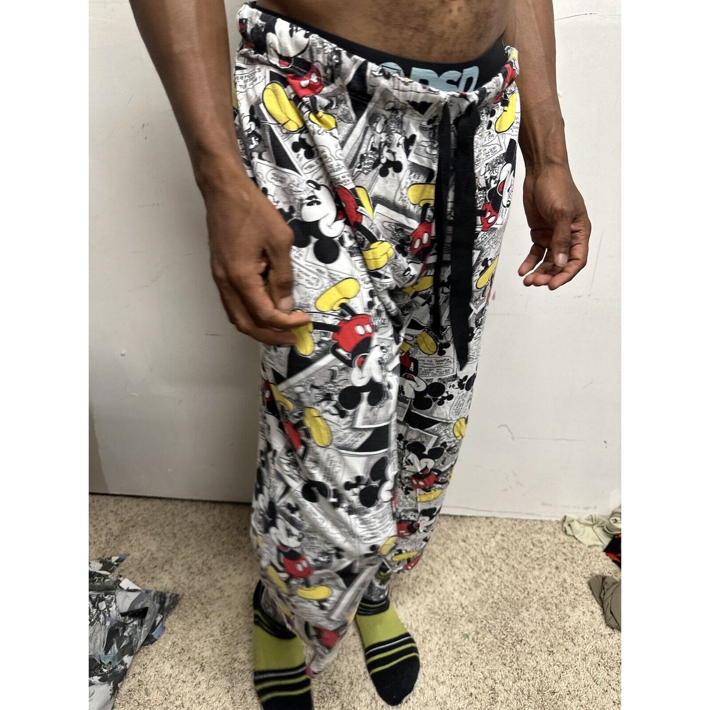 Boys Disney Large 12-14 Mickey Mouse Sleepwear Pajama Bottoms No Pockets