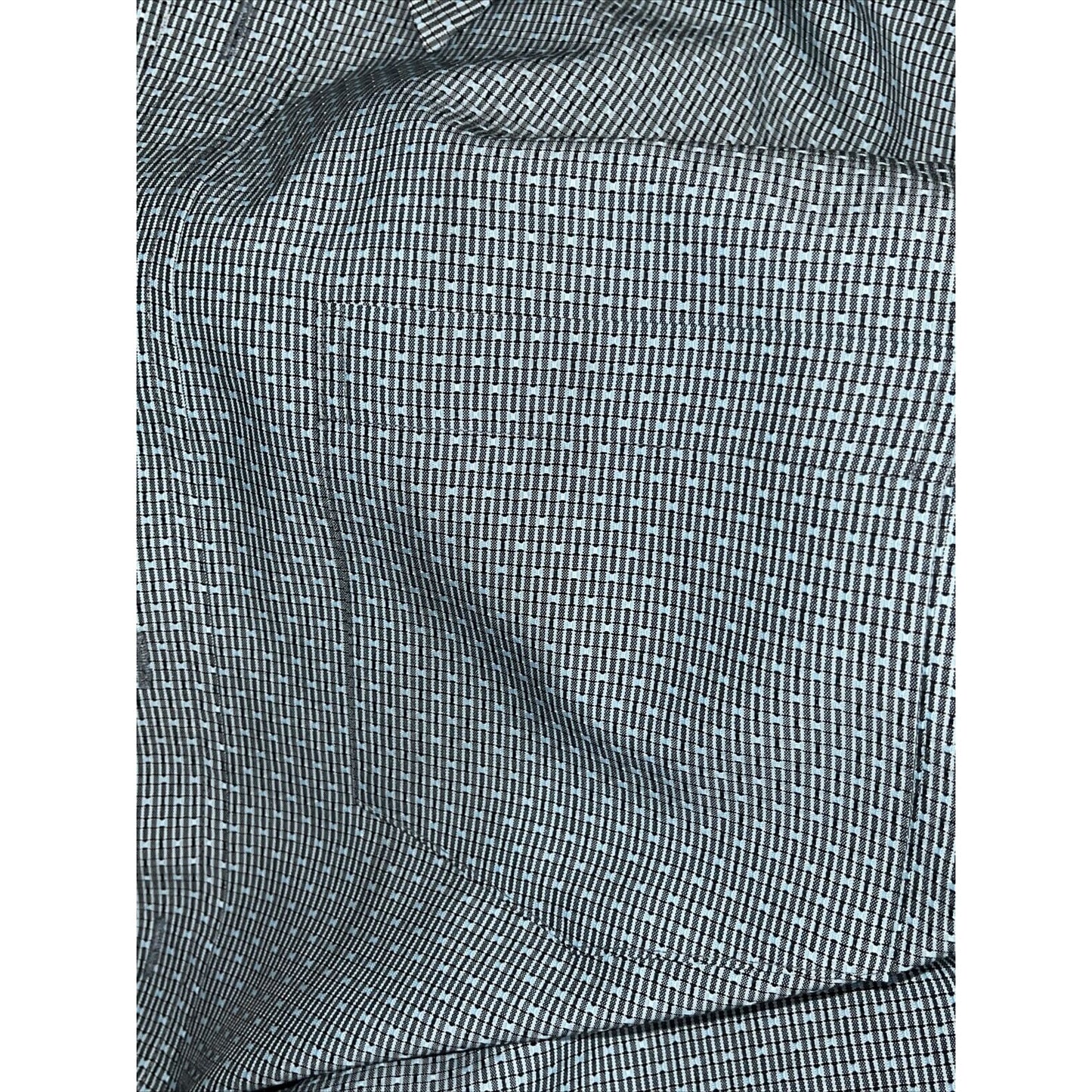 Men’s Bugatchi Uomo Medium Short Sleeve Green Gray Button Up Shirt