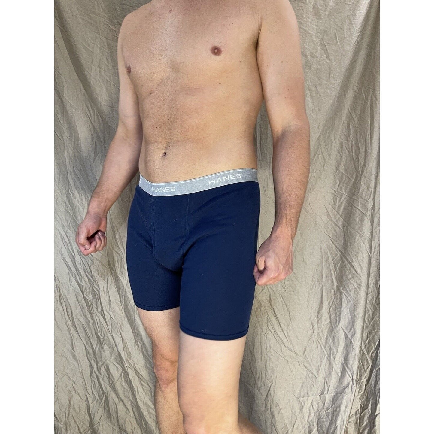 men's Medium hanes Dark blue boxer brief Comfort Flex