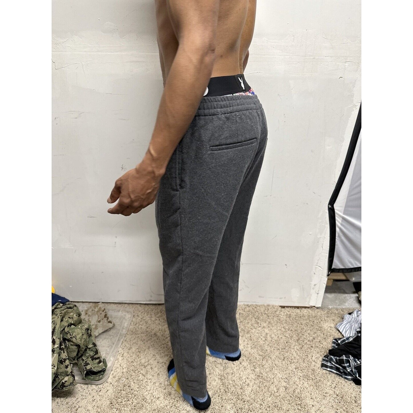 Men’s Gray Medium H&M Regular Fit Sweat Pants with Pockets