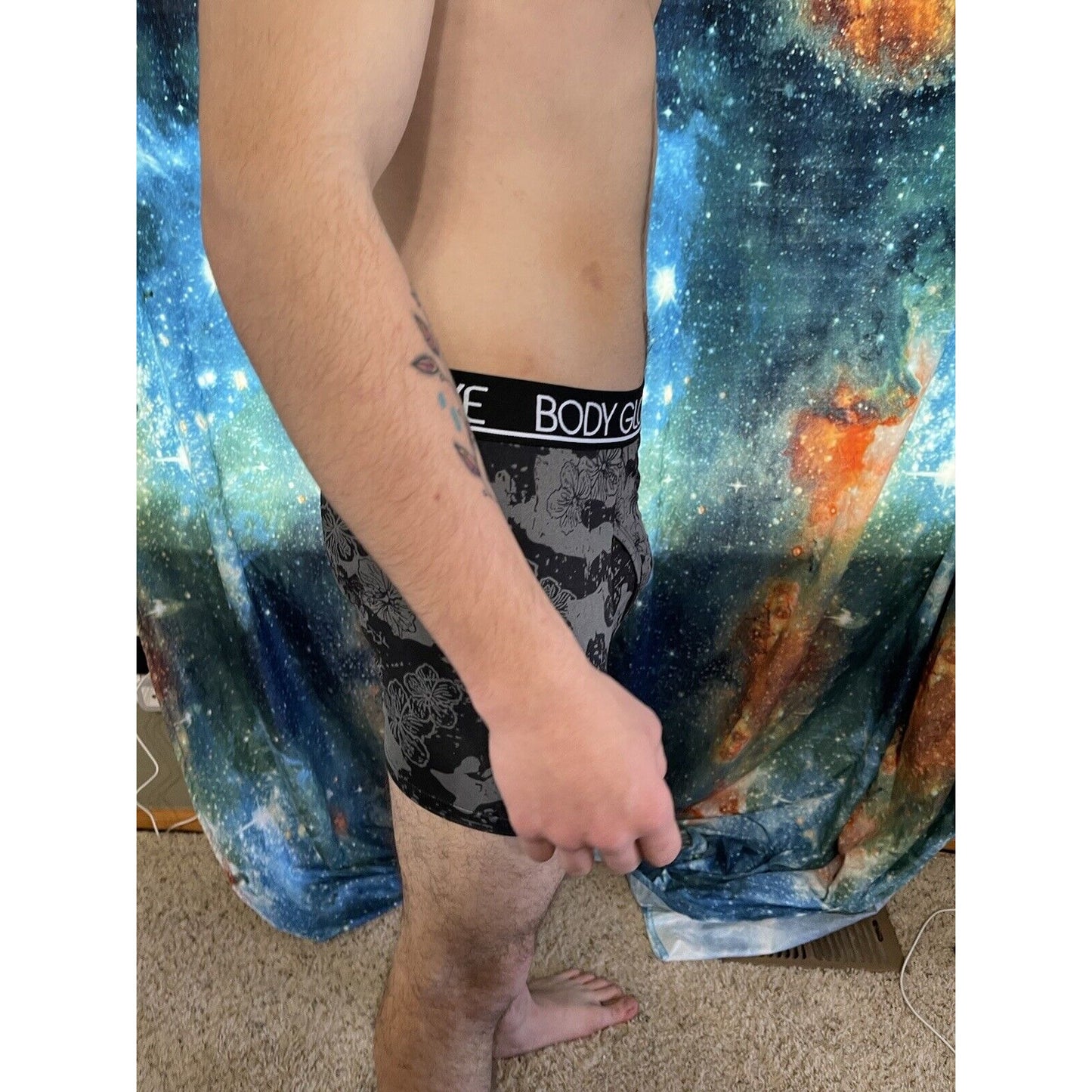 men's body glove black floral medium compression shorts New And Unworn