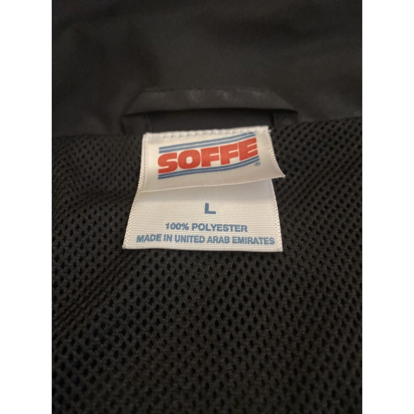 Soffe Men’s Full Zip Polyester Track Jacket Black/White Large