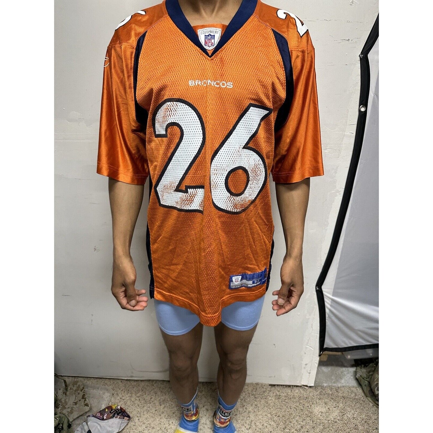 Men’s NFL Equipment Reebok Denver Broncos 26 Bell Football Jersey