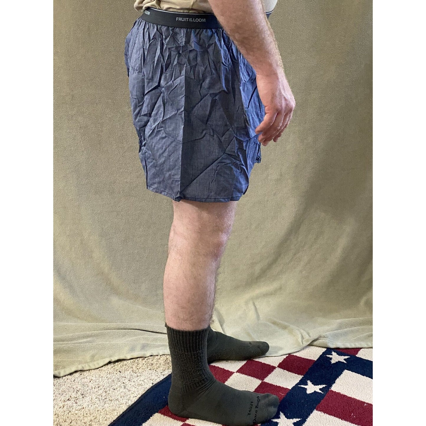 Fruit Of The Loom Men’s XL Slate Blue Cotton-blend Boxer Shorts New