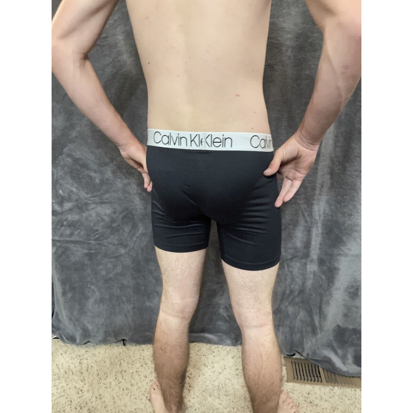 men's black medium calvin klein compression boxer brief 8% elastane