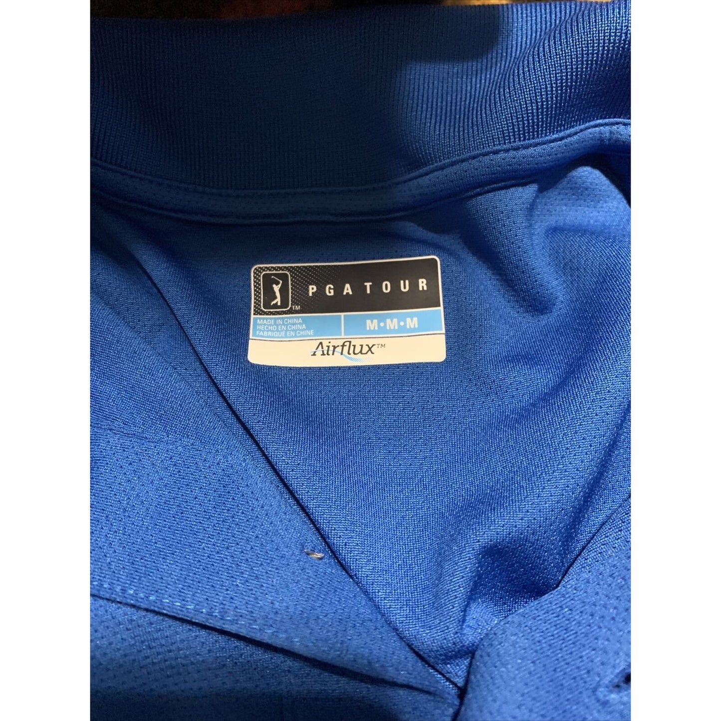 PGA Tour Airflux Men's Royal Blue Polyester Golf Polo Shirt MEDIUM
