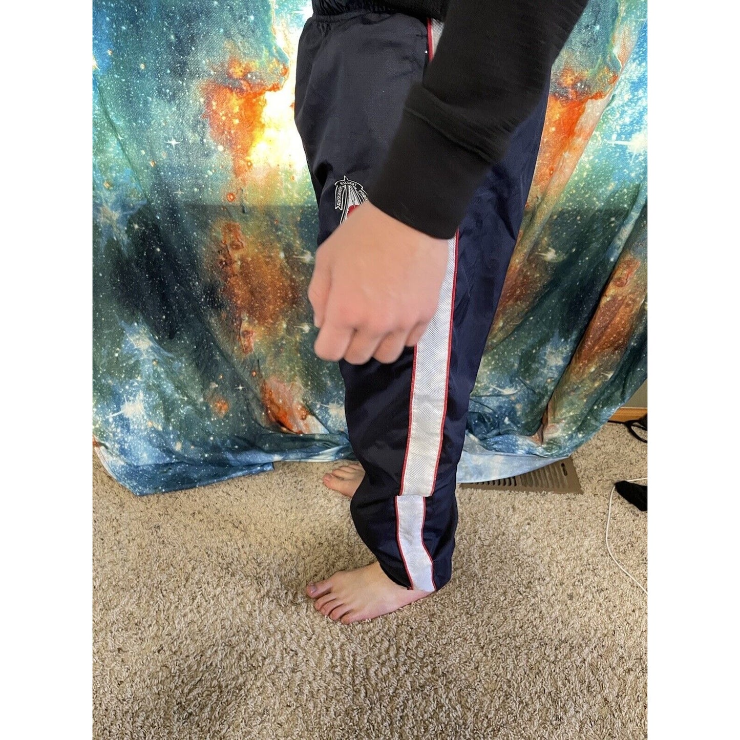 Men’s Small National Guard track pants dark blue recruiter