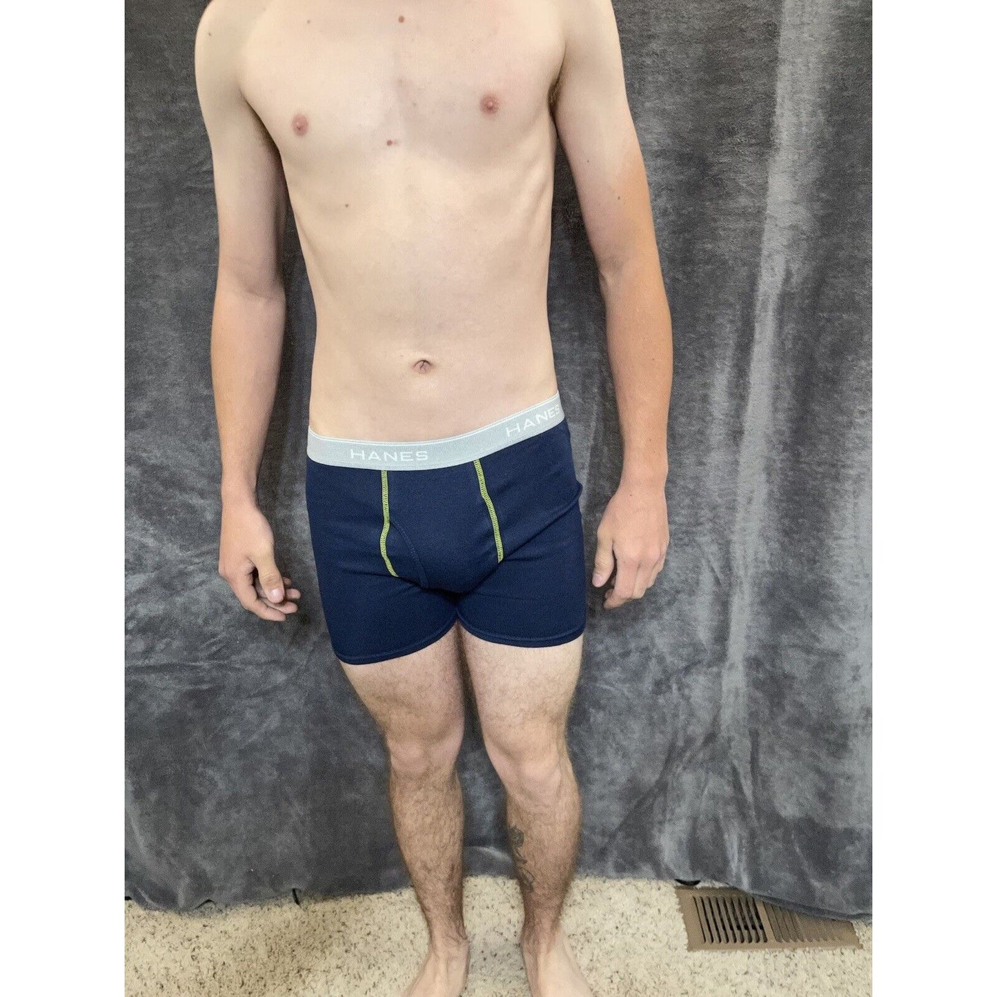 boy's Hanes youth XL Dark Blue With Yellow boxer brief