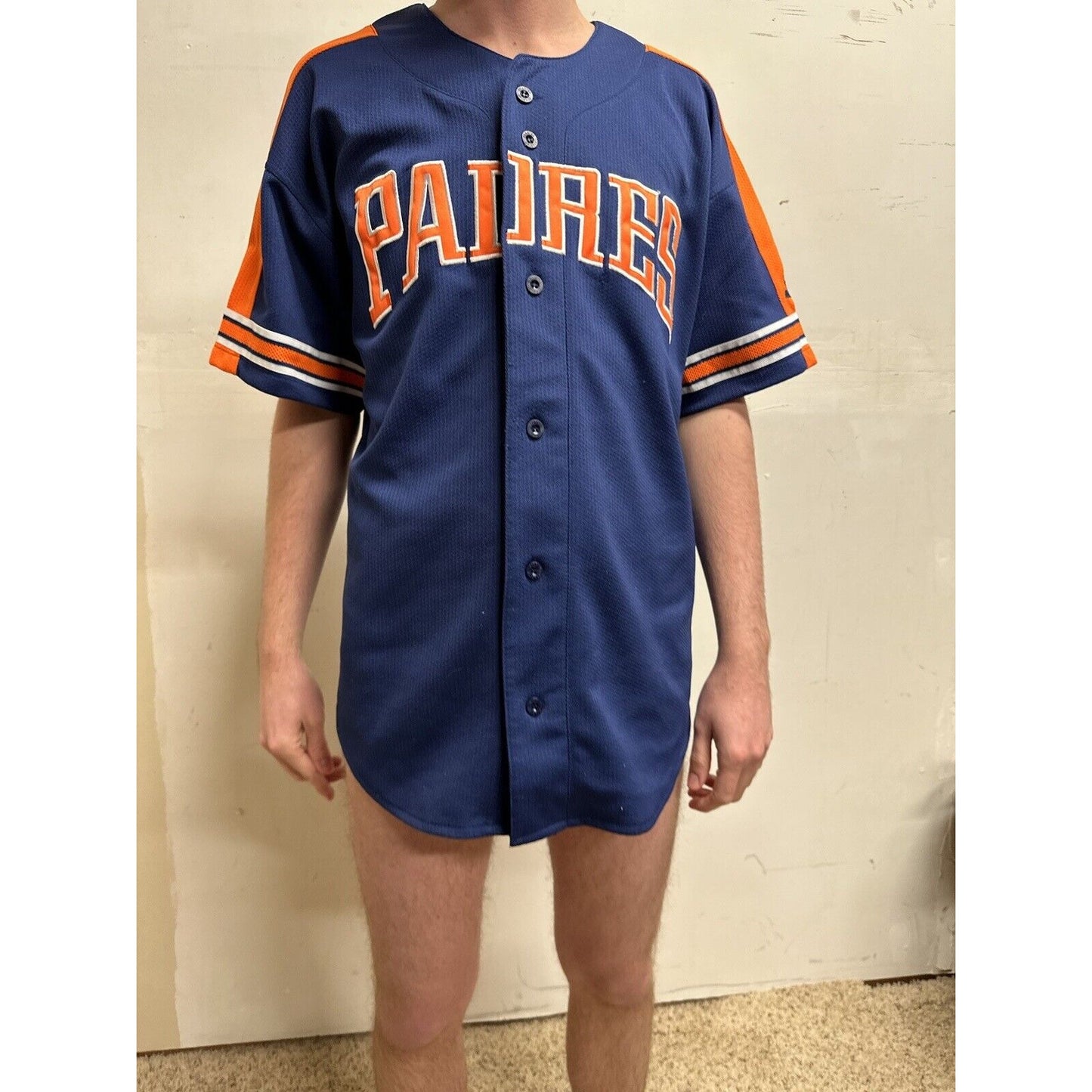 san diego padres genuine merchandise by starter fits like a medium jersey