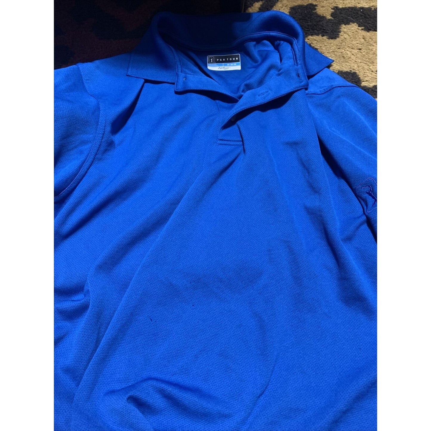 PGA Tour Airflux Men's Royal Blue Polyester Golf Polo Shirt MEDIUM