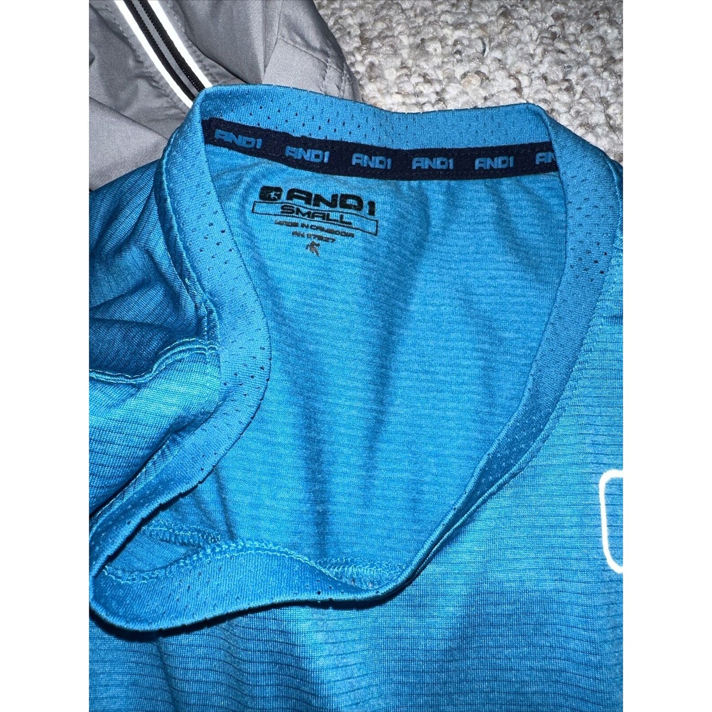 Men’s Teal Blue And1 Muscle Shirt Small Sleeveless