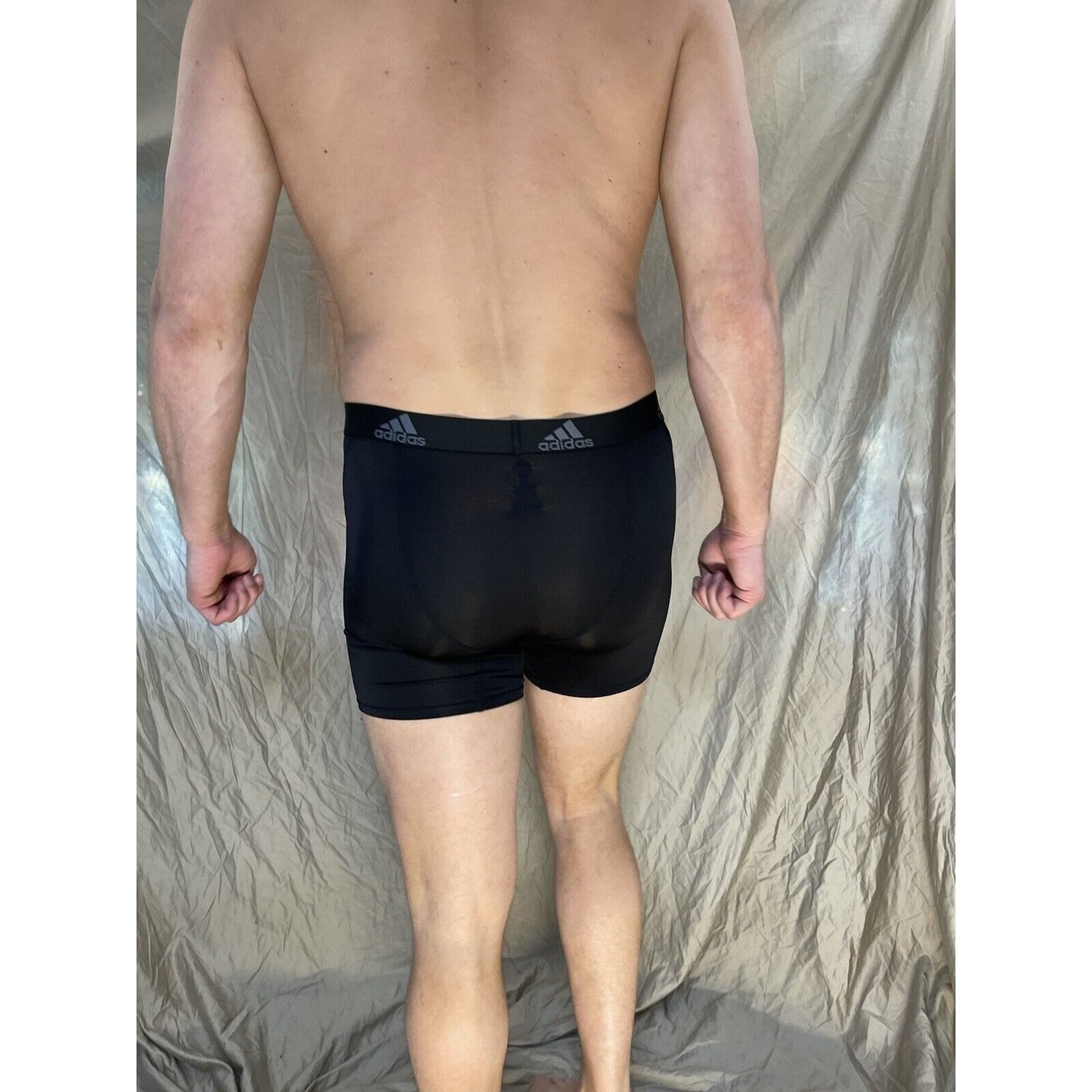 men's black adidas aeroready black compression boxer briefs medium