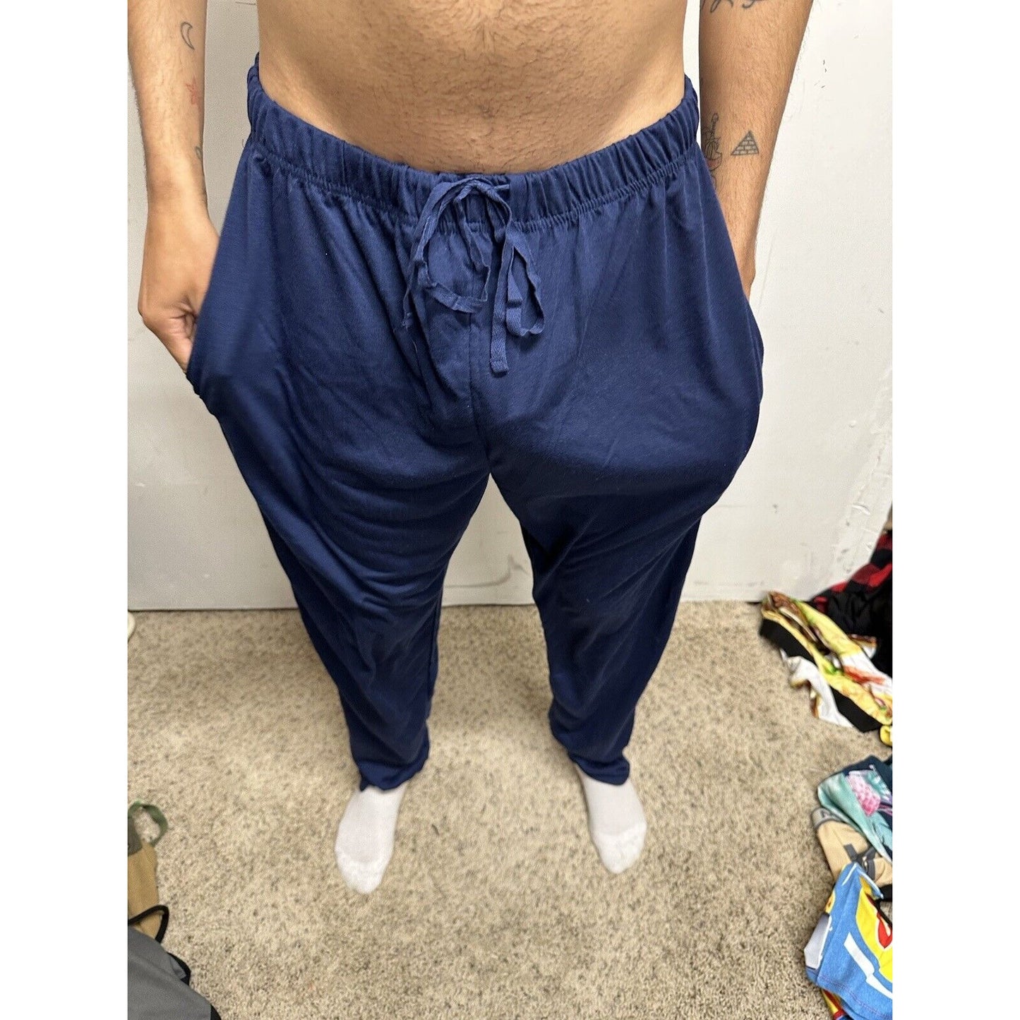 Men’s Dark Blue Collections Lounge Pants Sleep Wear Large