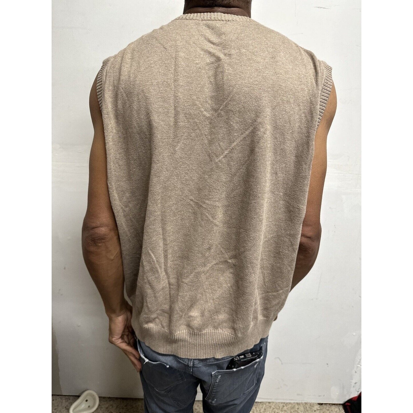 Men’s Dockers Sleeveless XL Tan Sweater