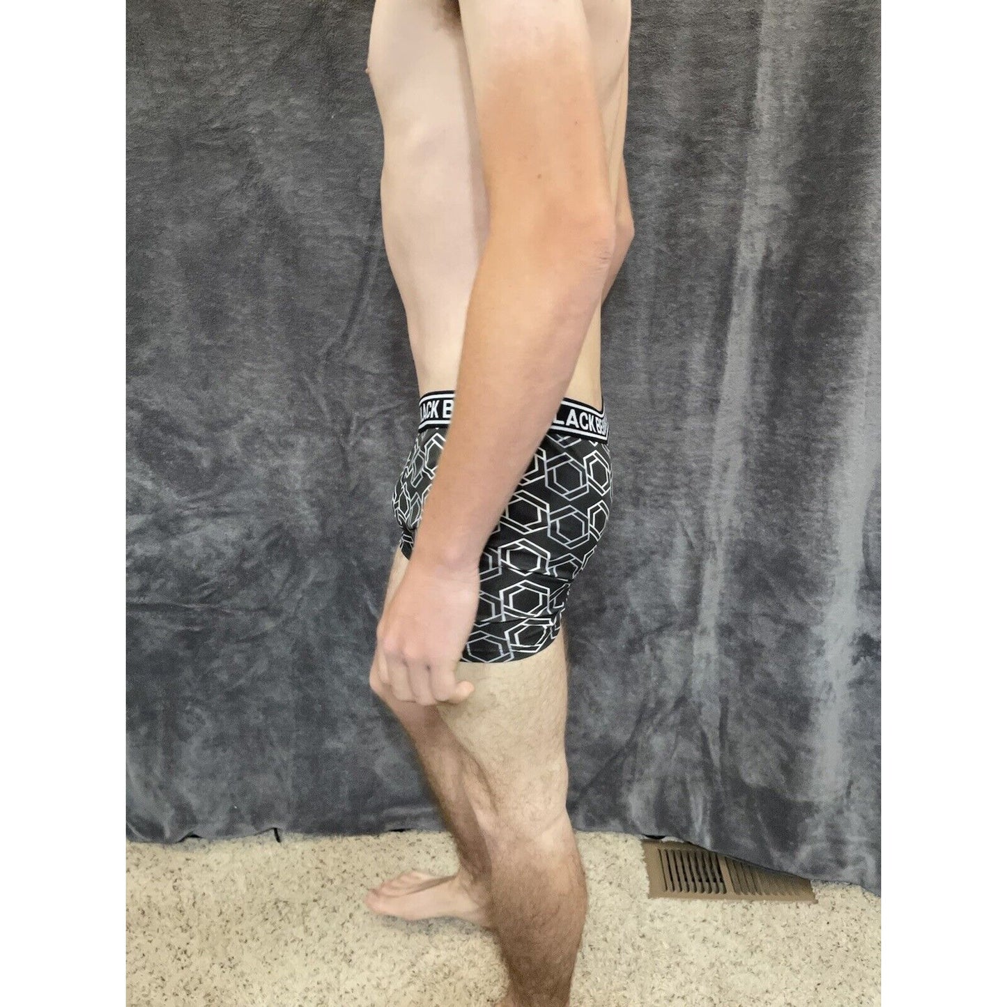 men's medium athletic trunk style black bear boxer brief Black Geometric Design