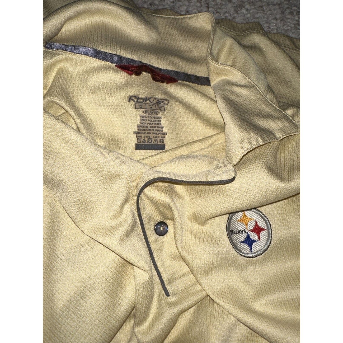 Men’s Medium Pittsburgh Steelers Prestige Sport Yellow Polo Shirt NFL
