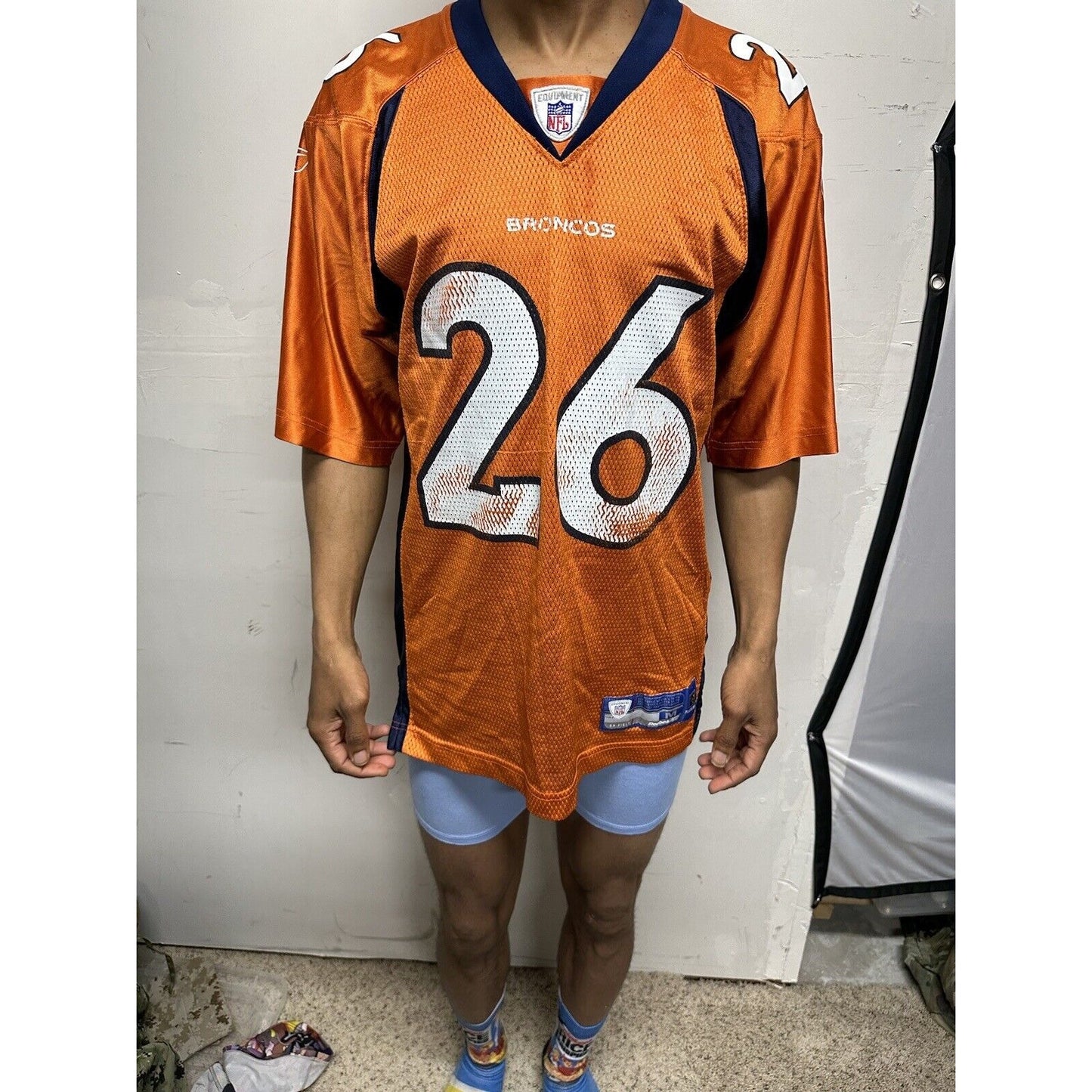 Men’s NFL Equipment Reebok Denver Broncos 26 Bell Football Jersey