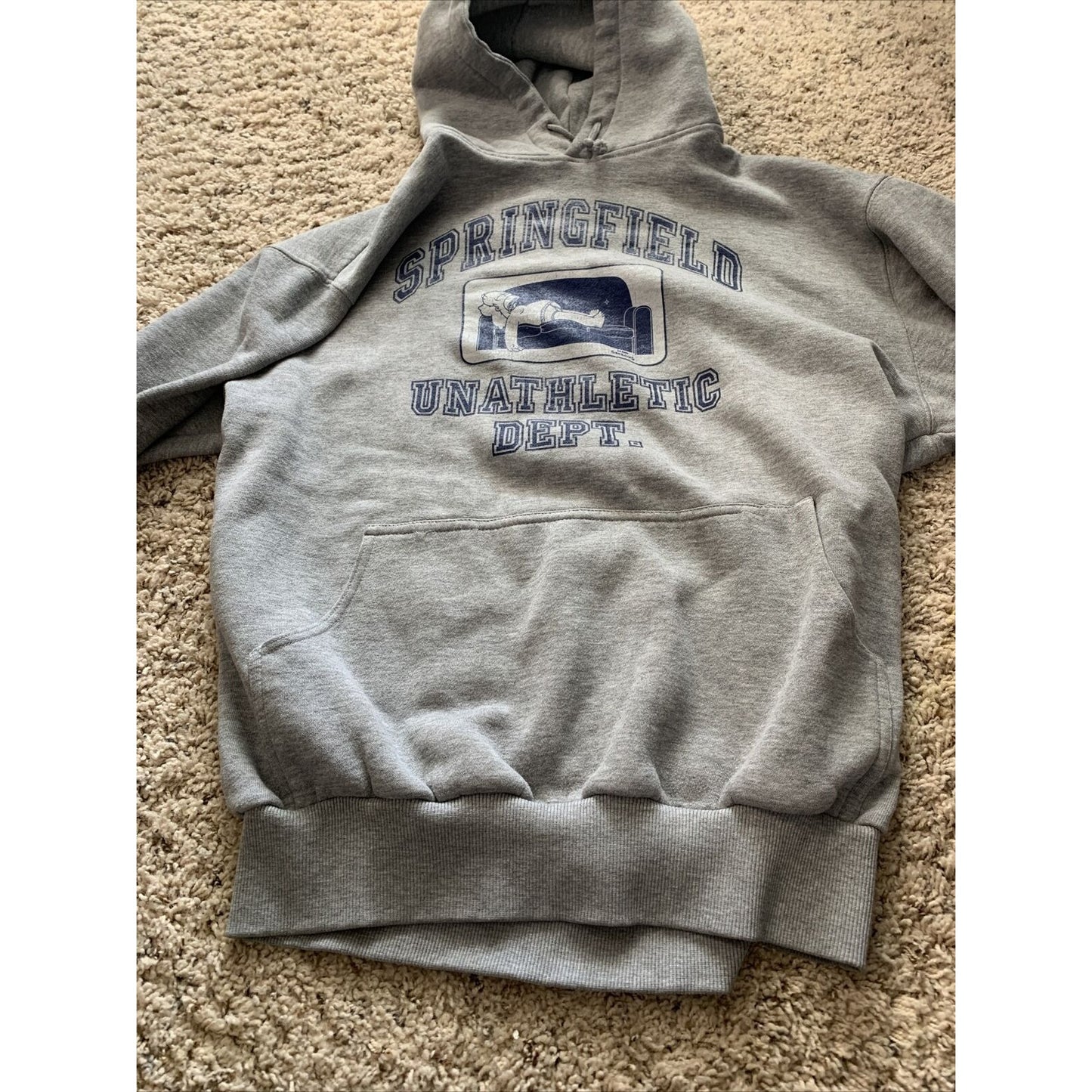 Simpsons Springfield Unathletic Department Hoodie Medium Gray