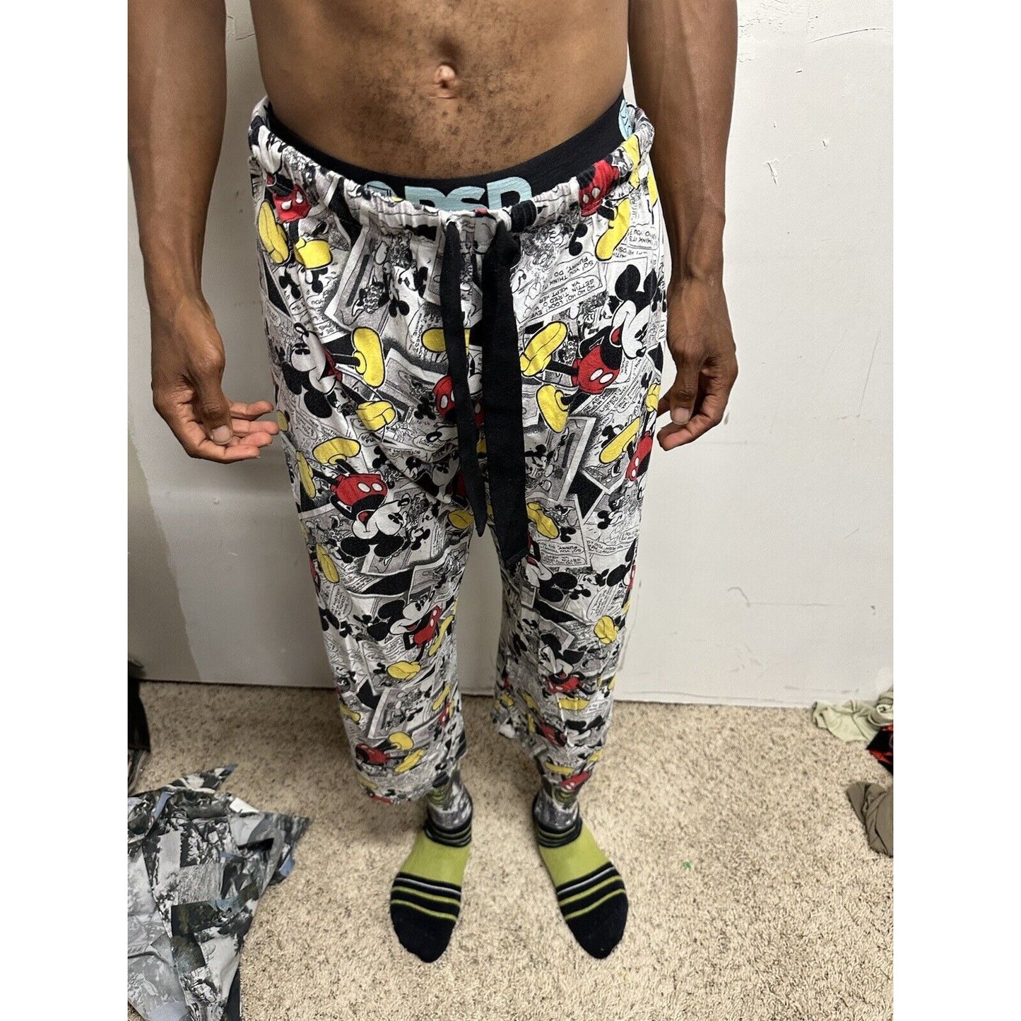 Boys Disney Large 12-14 Mickey Mouse Sleepwear Pajama Bottoms No Pockets