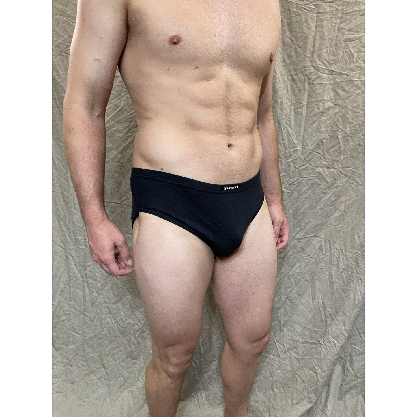 men's papi large black cotton brief