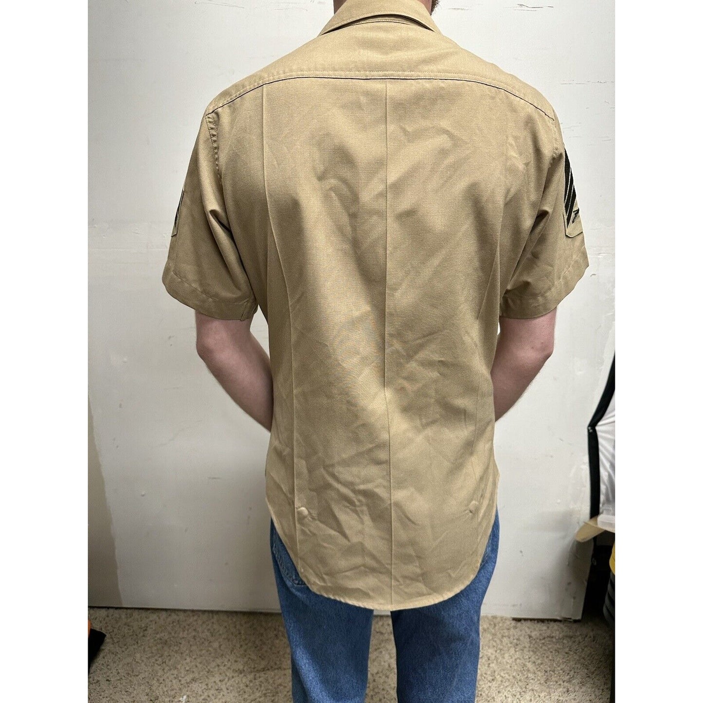 usmc marines defense logistics 15 1/2 short sleeve dress shirt e-5 sergeant rank
