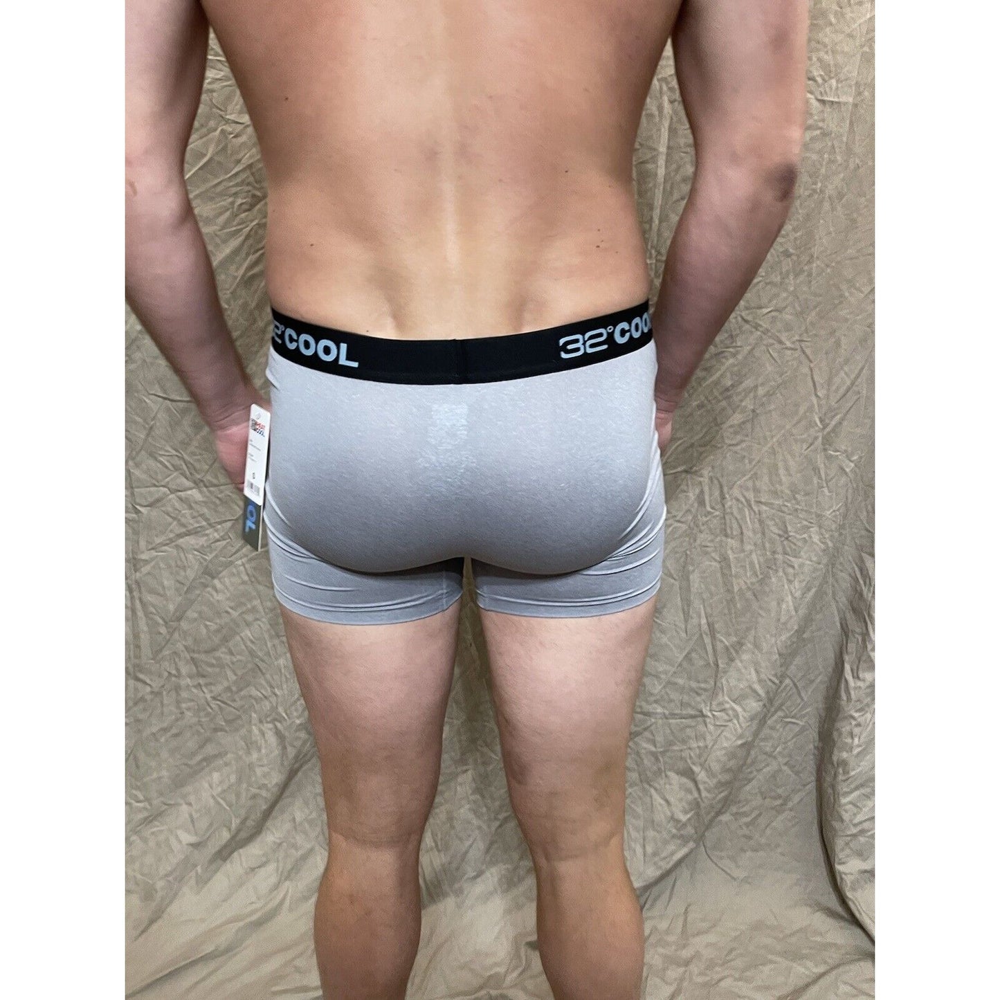 men's icy grey 32 degrees cool compression boxer brief Small