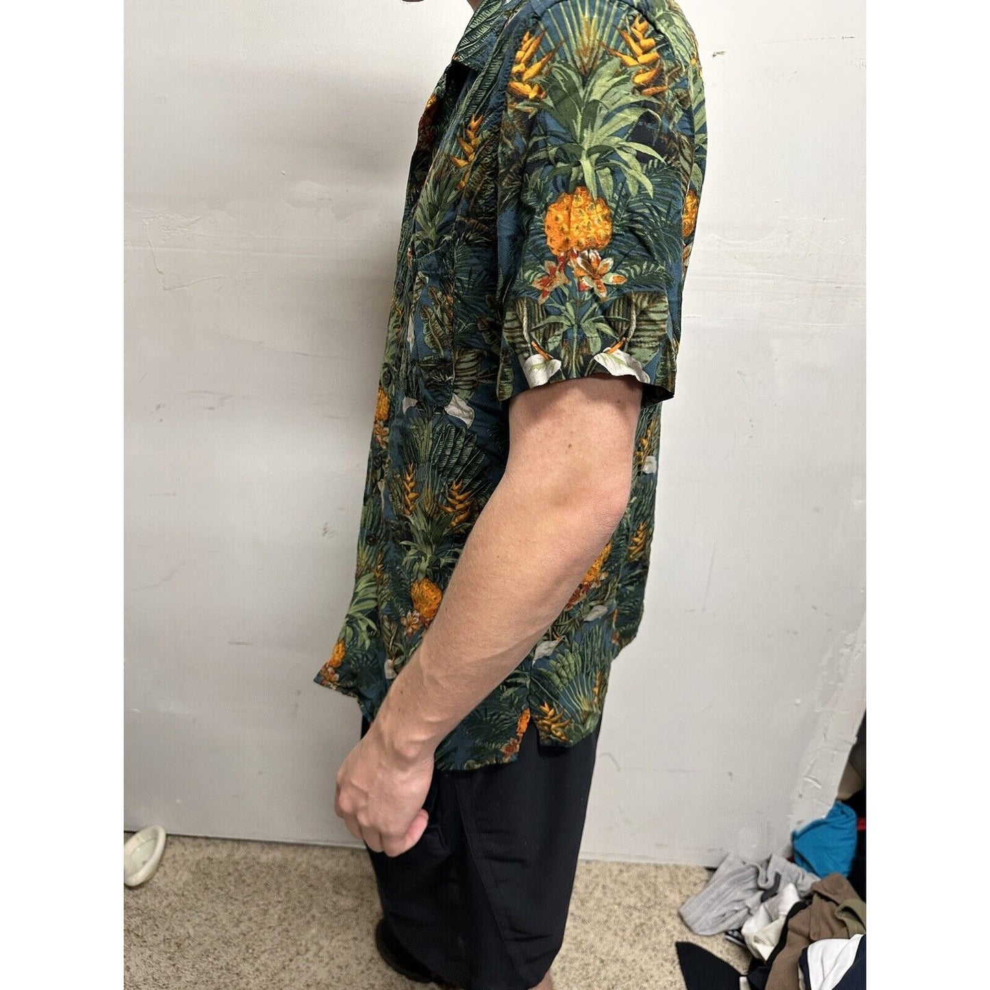 Men’s Medium Goodfellow Tropical Hawaiian Shirt Button Up Short Sleeve