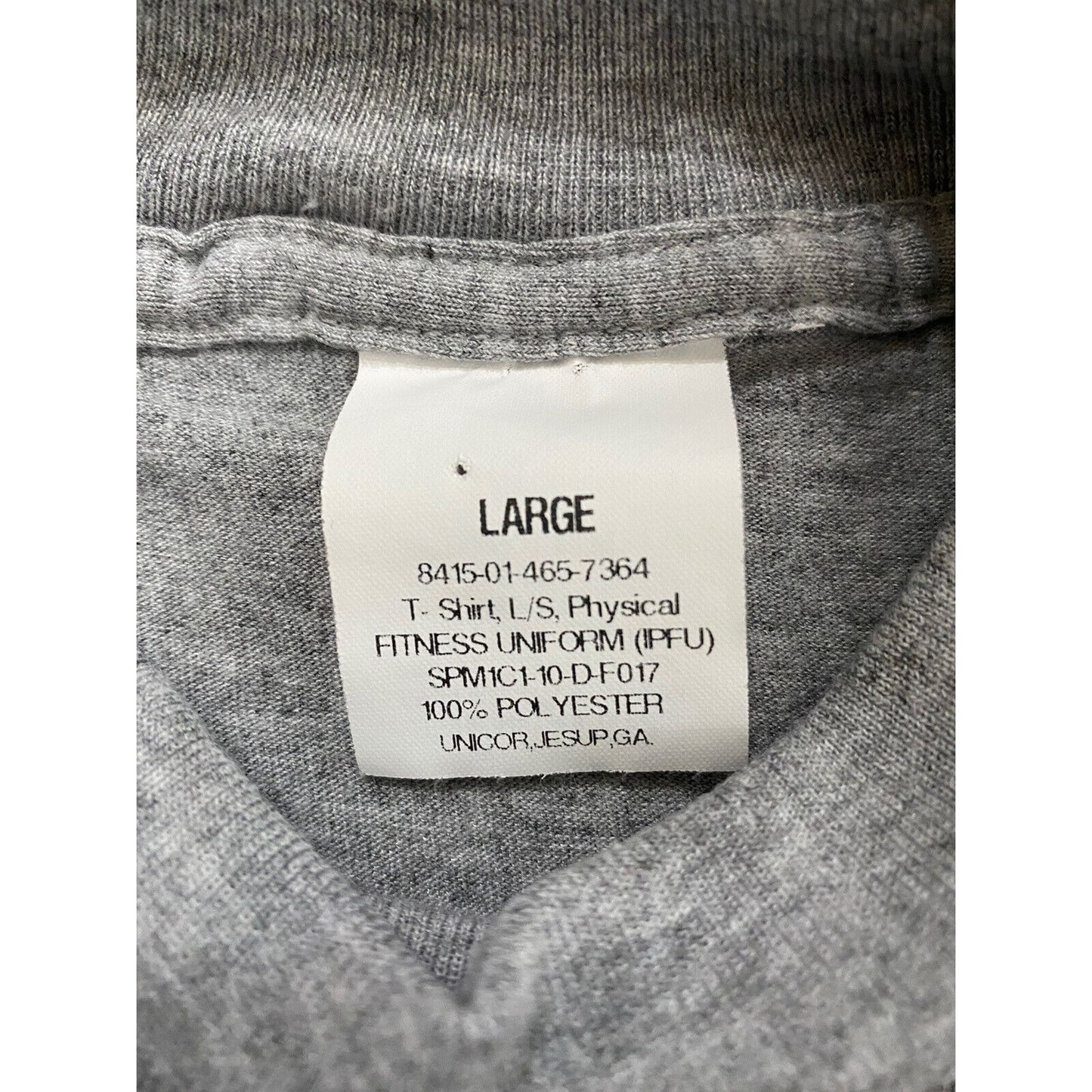 Genuine US ARMY PT PHYSICAL FITNESS Gray Long Sleeves T-shirt Large