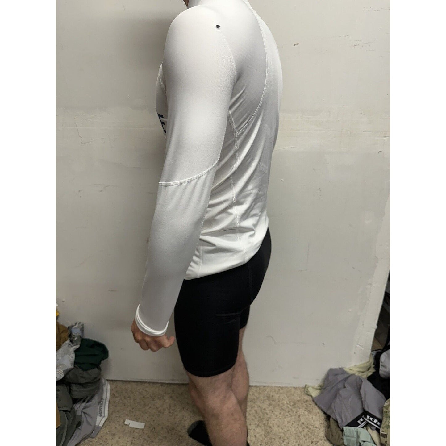 Men’s White Nike Pro Compression Hyper Warm Air Force Prep Football Shirt