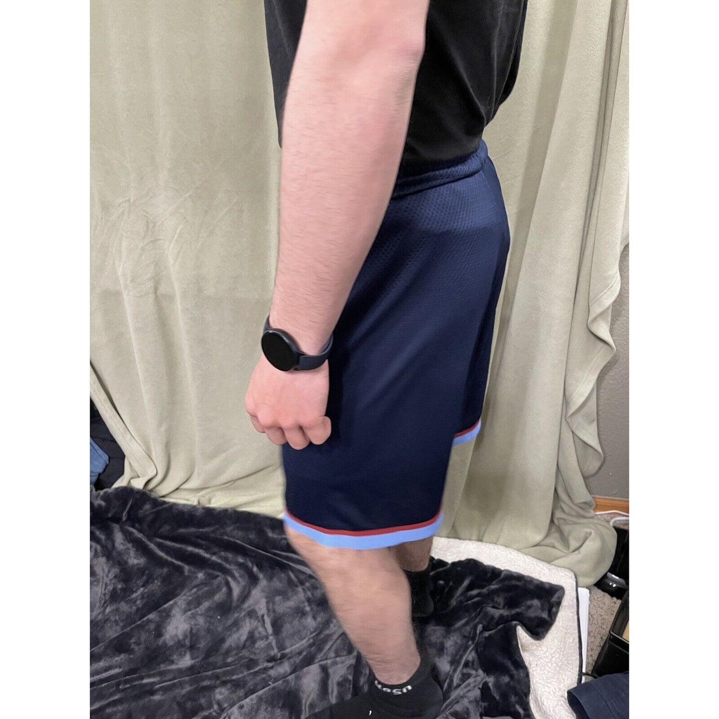 Nike Dri-Fit Classic Mens Mesh Basketball Shorts Size Small Blue Red Loose Fit