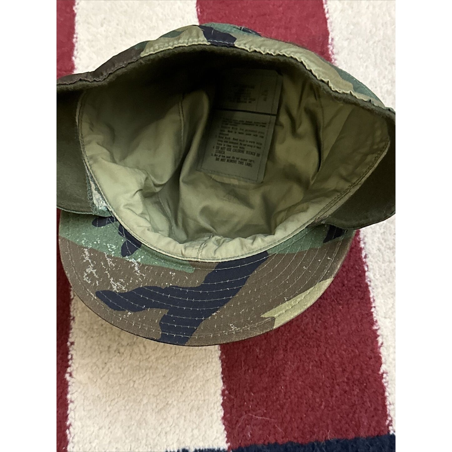 military cap hat cover BDU battle dress uniform camo 7 1/8 Built In Ear Flaps