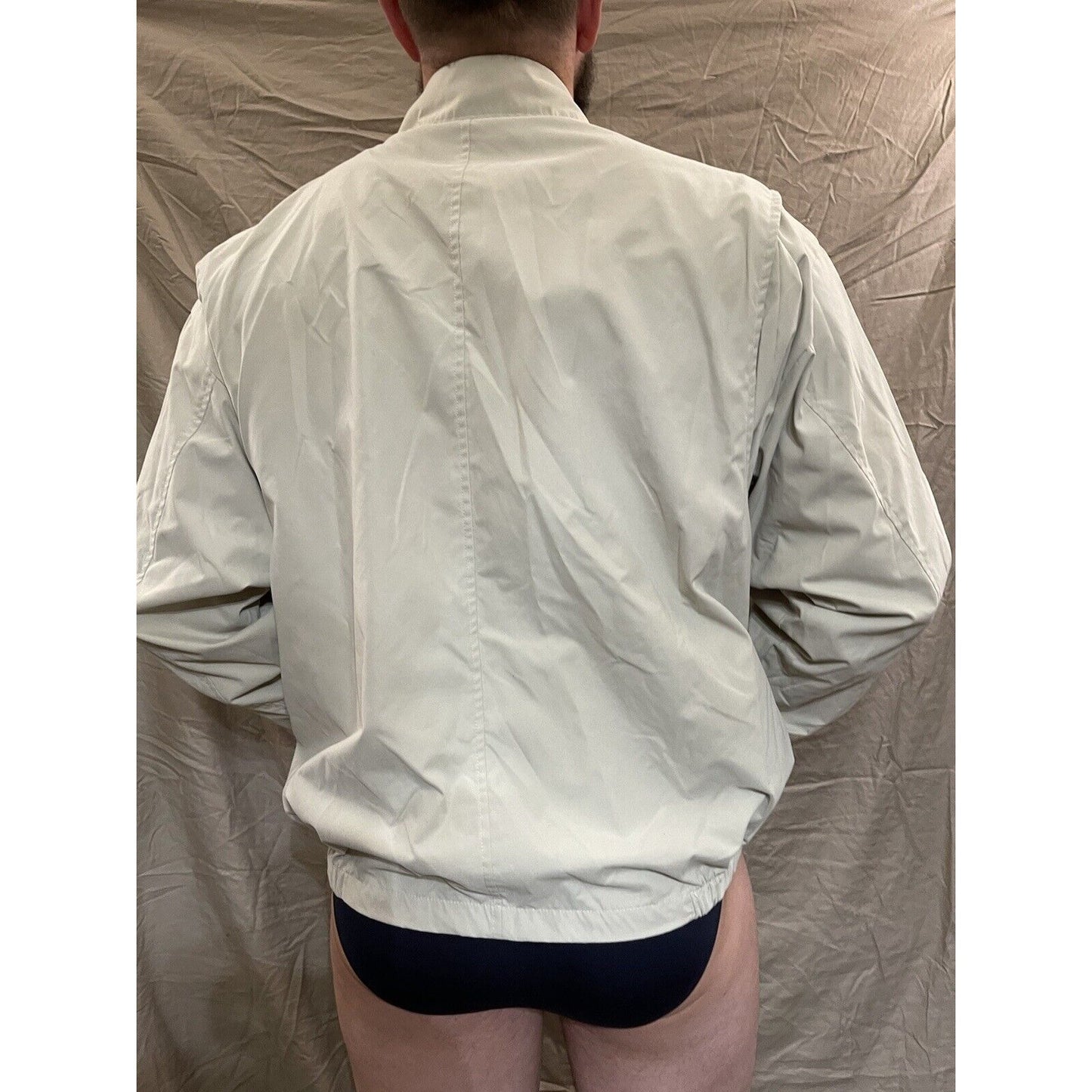 Men's Puritan XL cream ivory fill zip windbreaker jacket