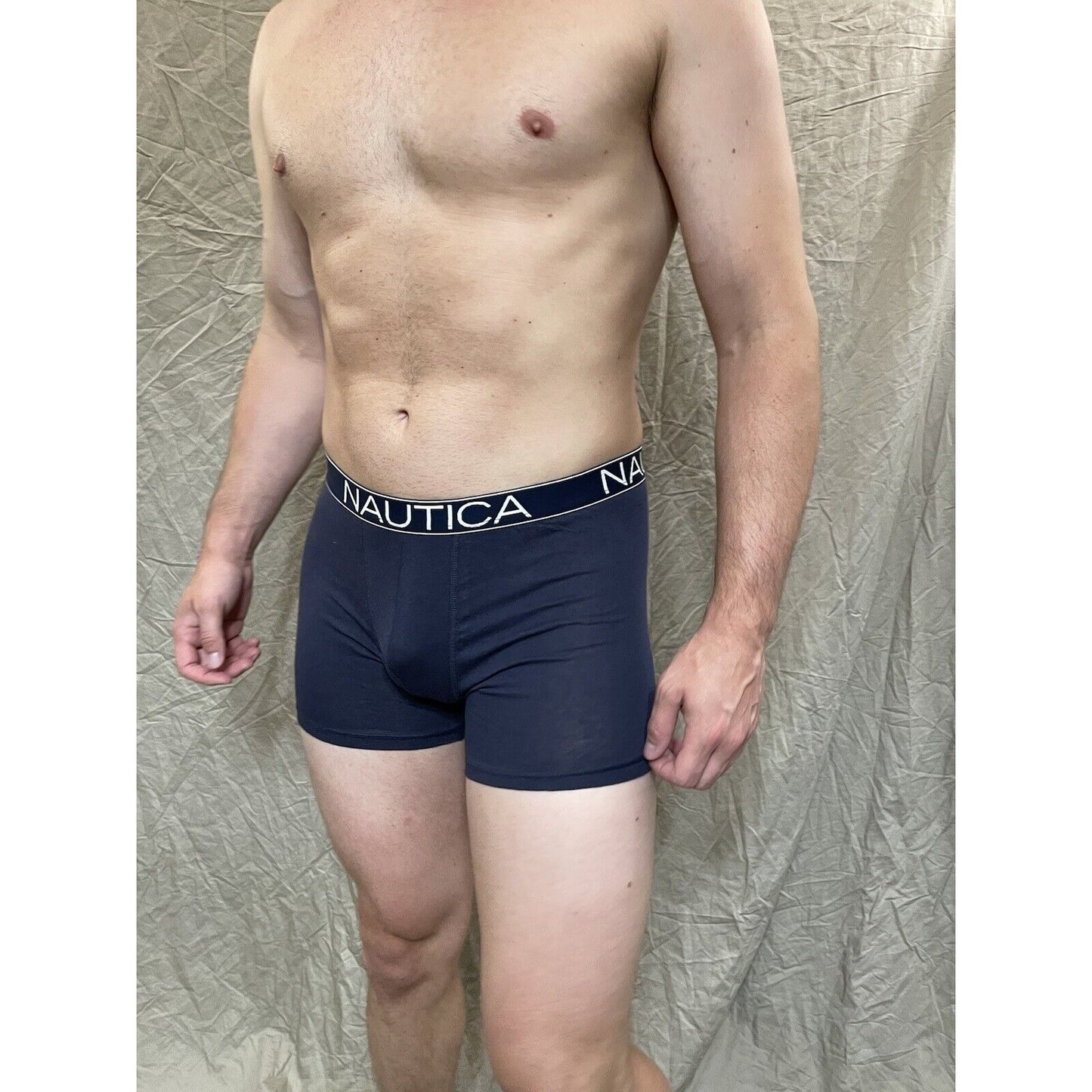 men's nautica 5% spandex boxer brief Blue Extra Large