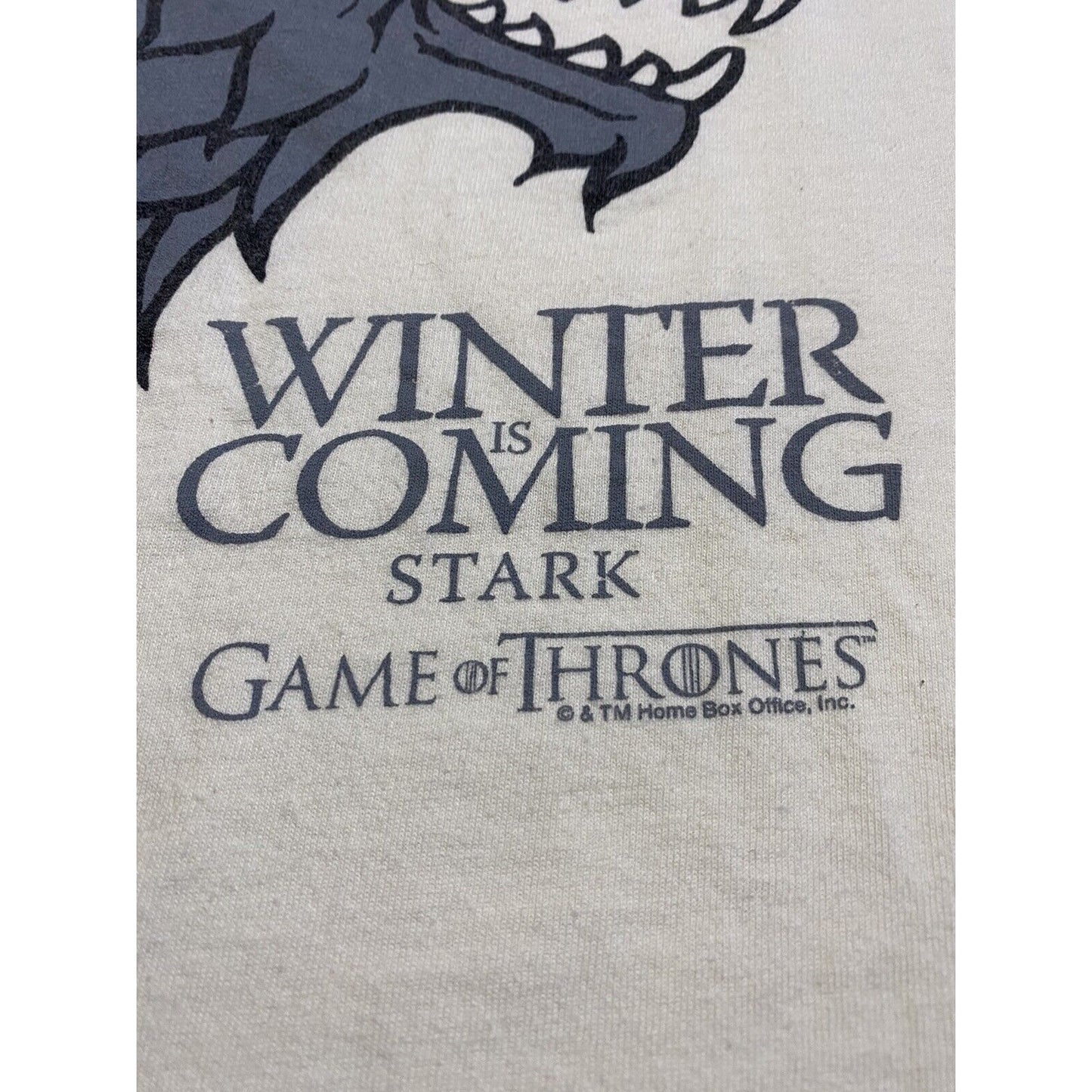 Game of Thrones Winter Is Coming House Stark Cream Men’s Medium Cotton Shirt