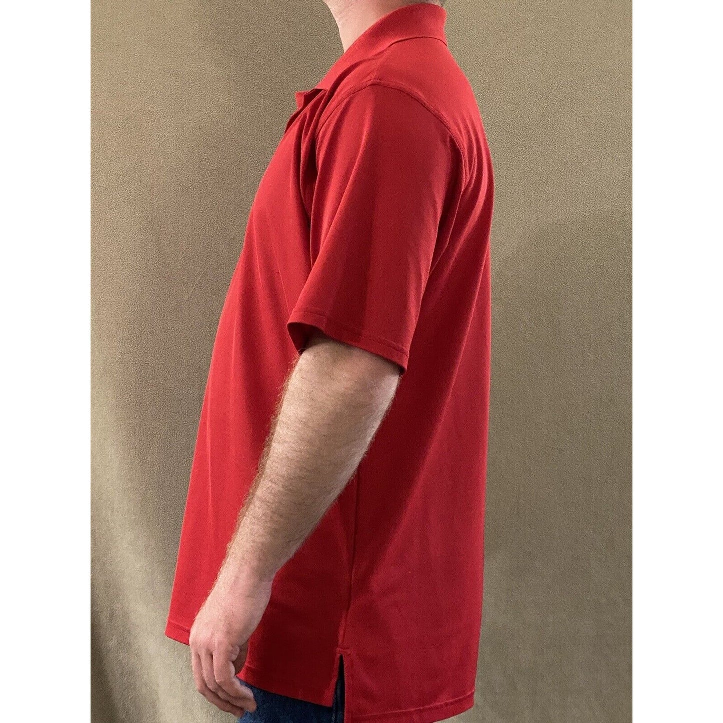 Under Armour Men’s Large Red Polyester Stretch Golf Polo Shirt