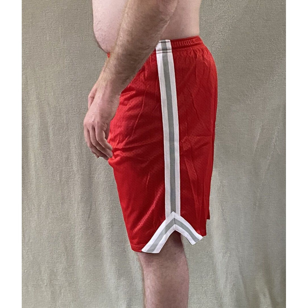 Soffe Men’s Medium Red Lacrosse Polyester Mesh Shorts