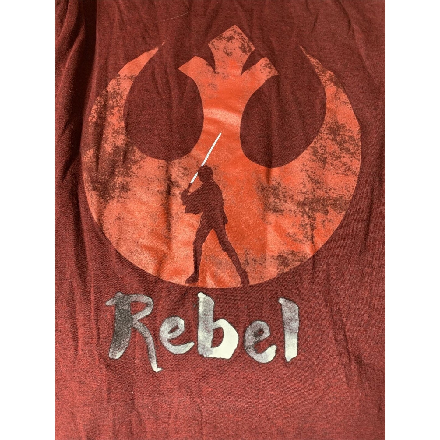 Star Wars Rebel Graphic Print Burgundy T-Shirt Small Cotton Blend