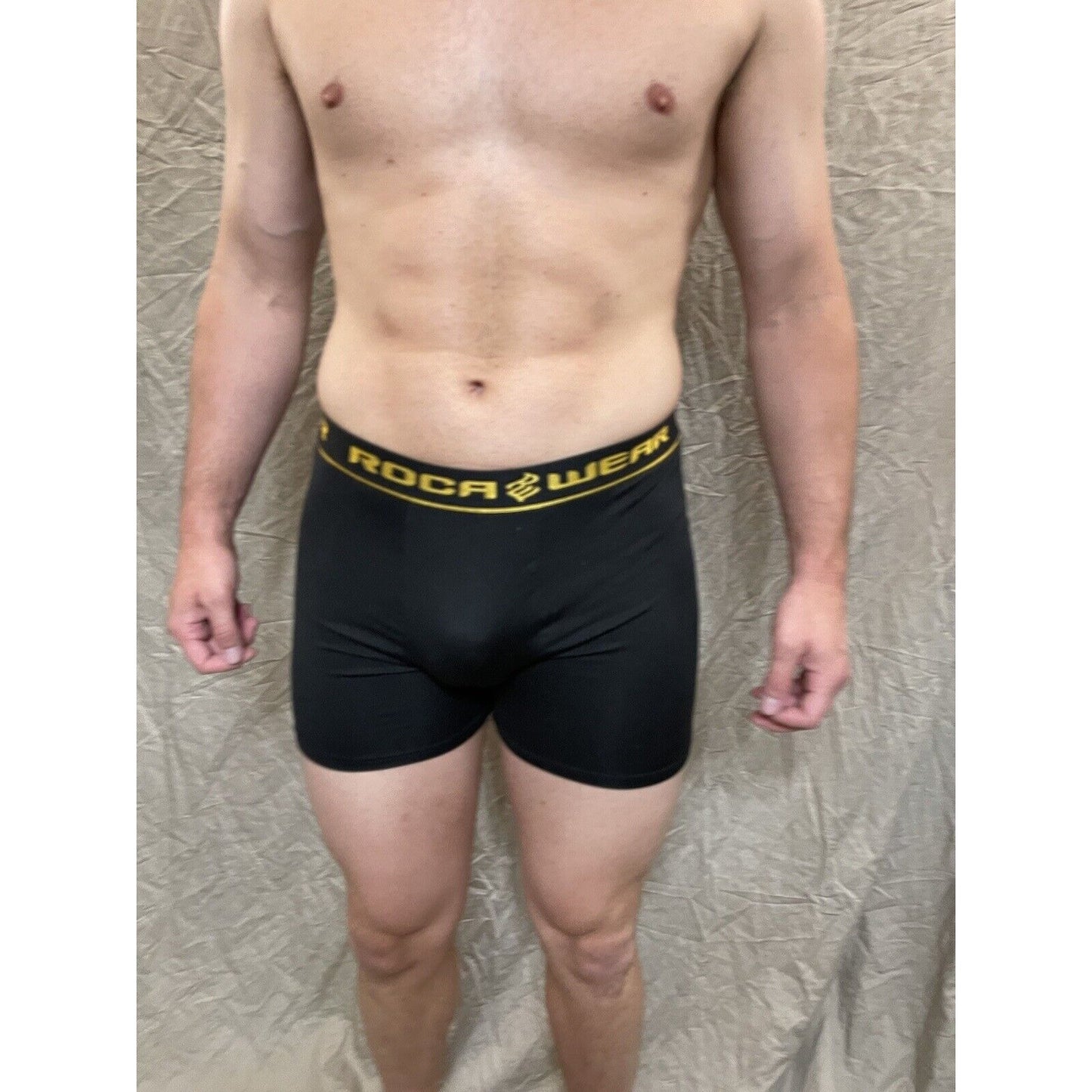 men's roca wear small Black compression boxer briefs