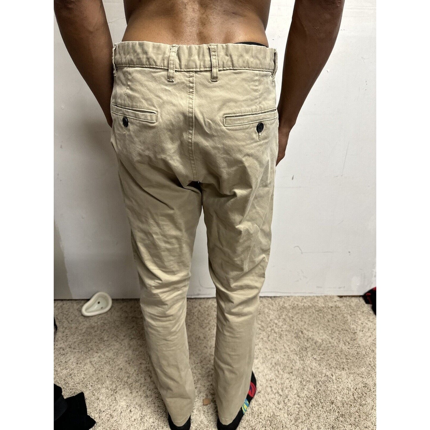 Men’s Khaki 34 H&M Skinny Fit Stretch Pants