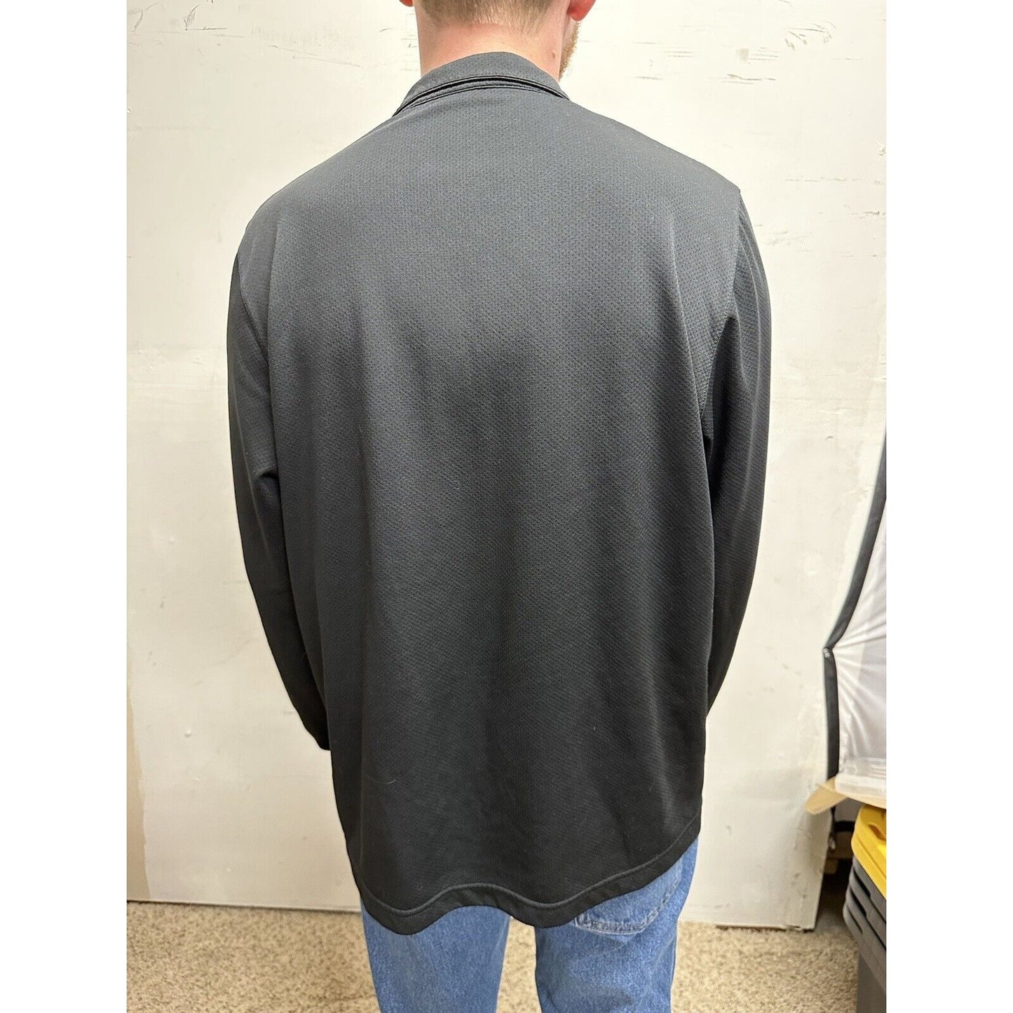 men’s dakota state trojan zone black 1/4 zip long sleeve pullover ~medium