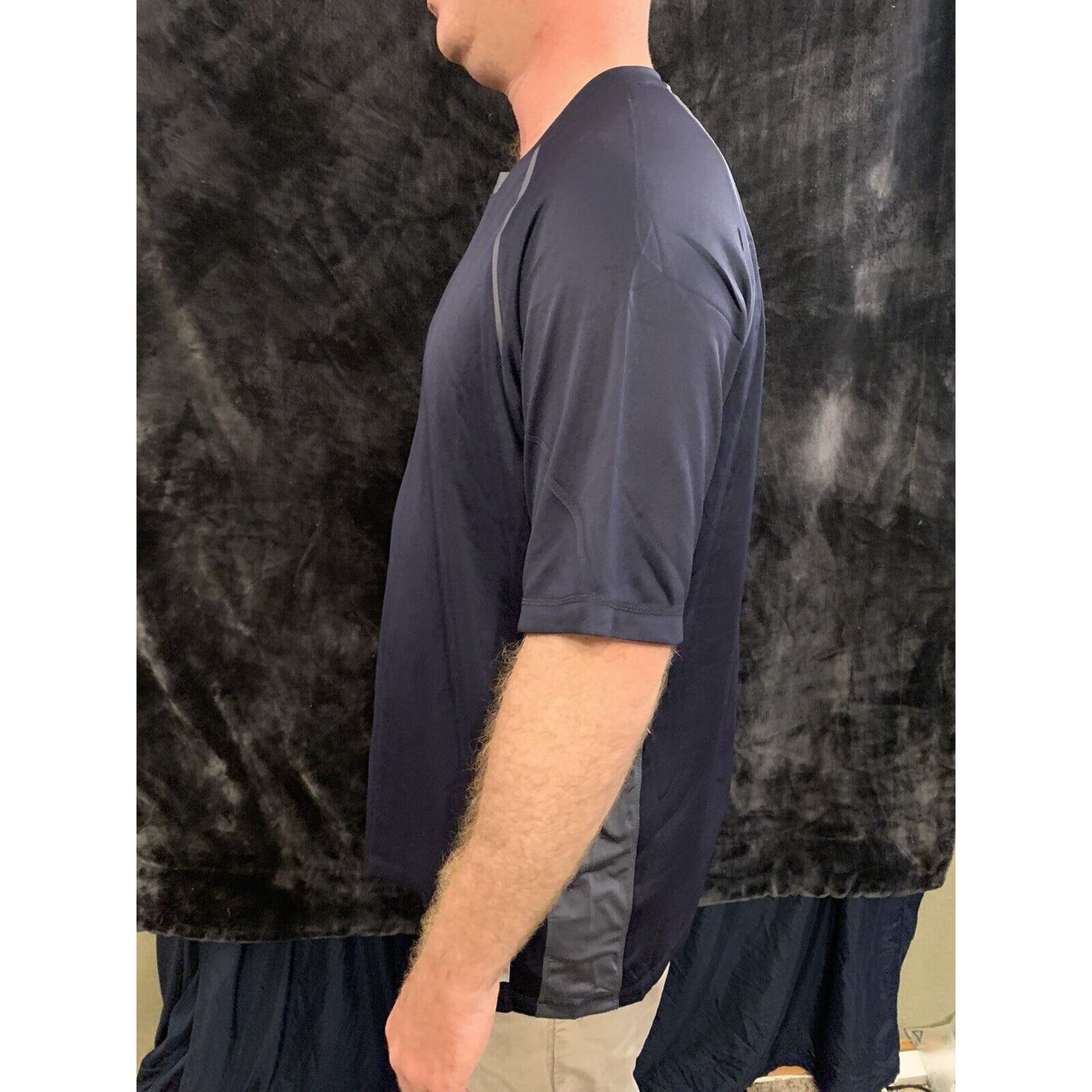 Men’s Soffe XT46 Navy Blue Camo Large Tee 100% Polyester