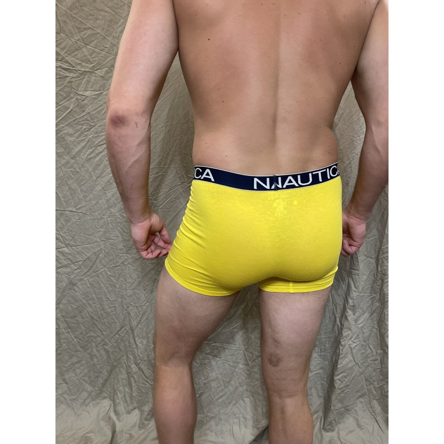 men's nautica 5% spandex boxer brief yellow Medium