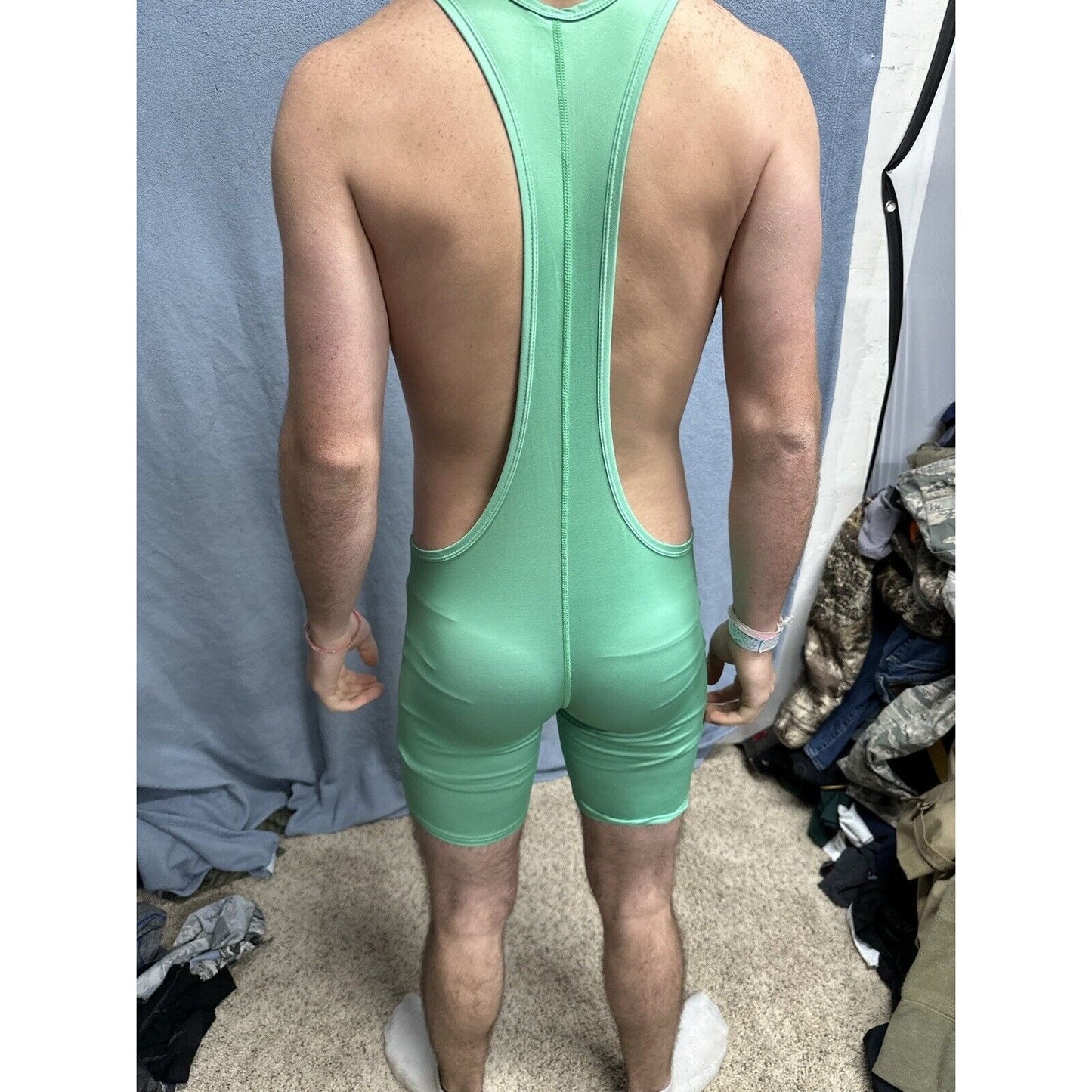 Men’s Medium Green Tauwell Wrestling Singlet